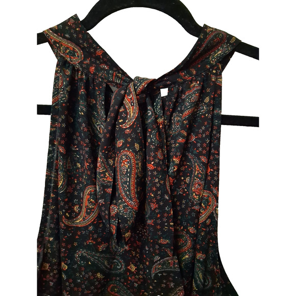 J. Crew Women 100% Polyester Paisley Sheer Lightweight Sleeveless Preppy Size 10 - Picture 4 of 9
